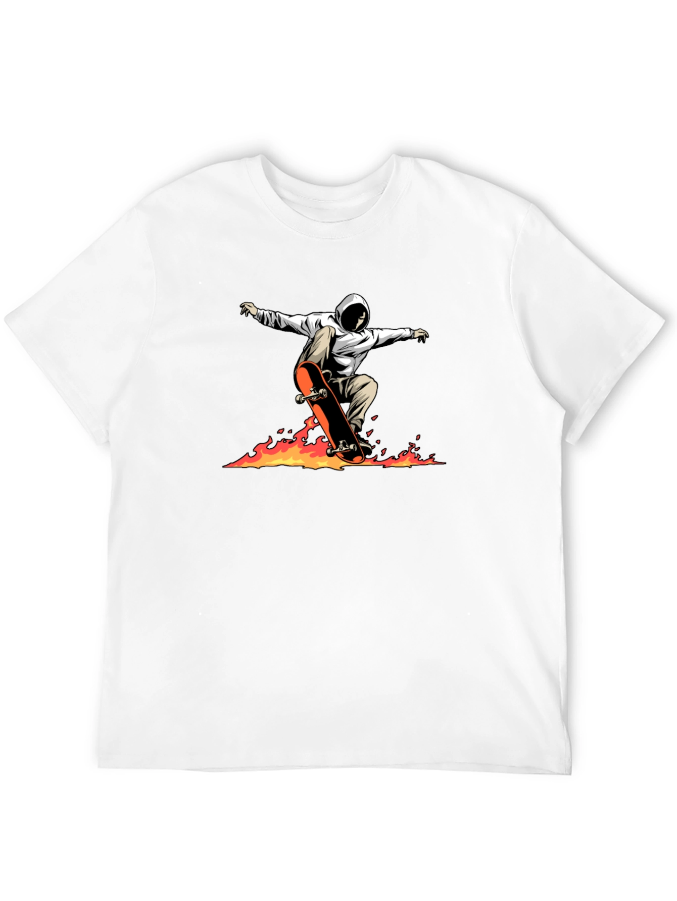 Skateboarding Graphic Tee - Flames
