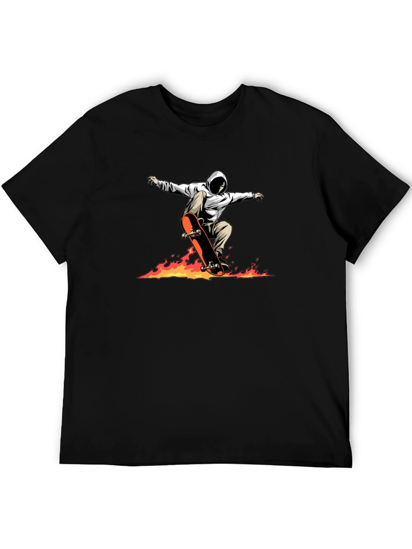 Skateboarding Graphic Tee - Flames