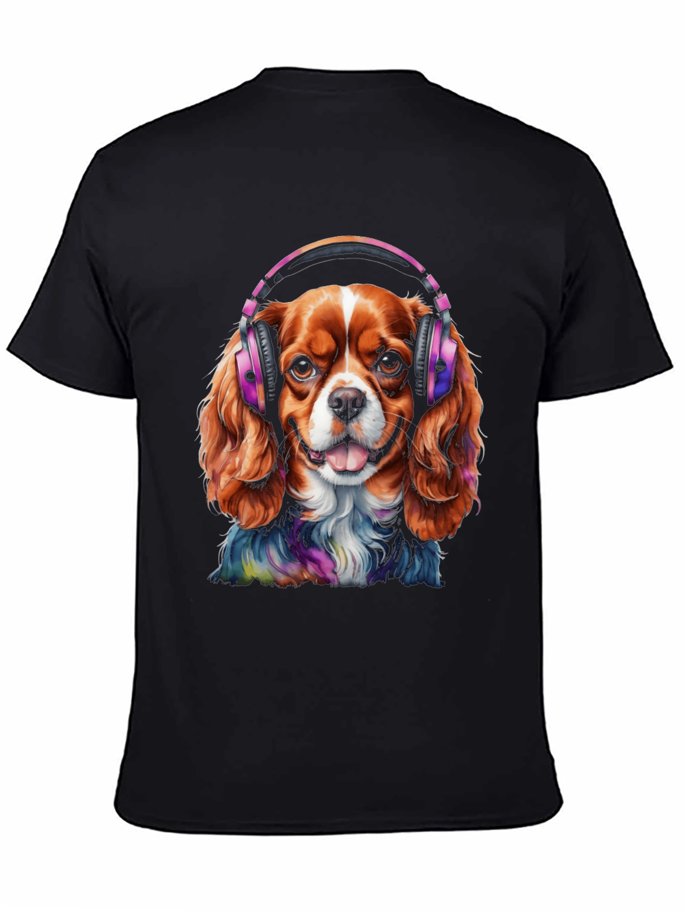 Dog with Headphones Graphic T-Shirt