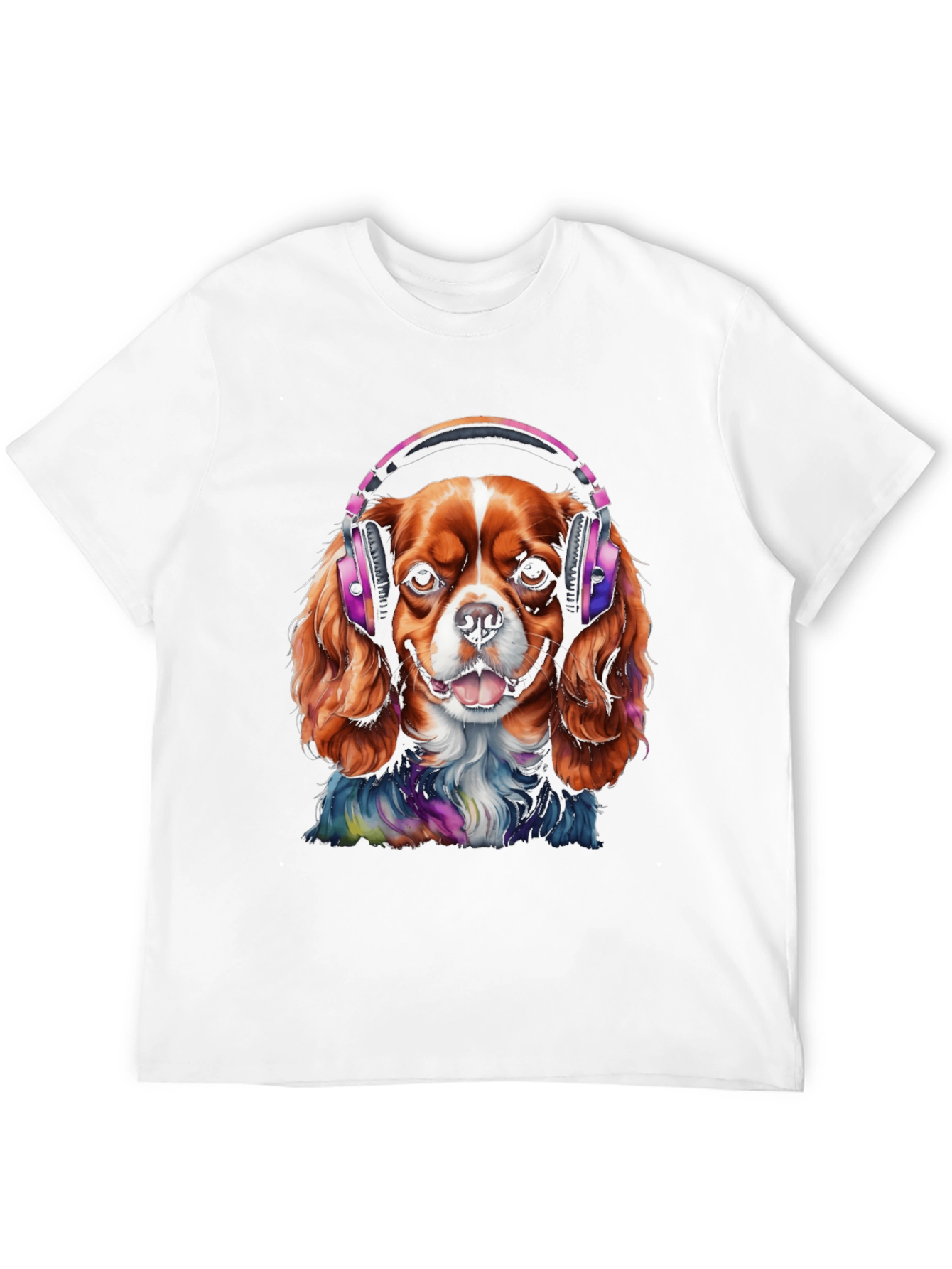 Dog with Headphones Graphic T-Shirt
