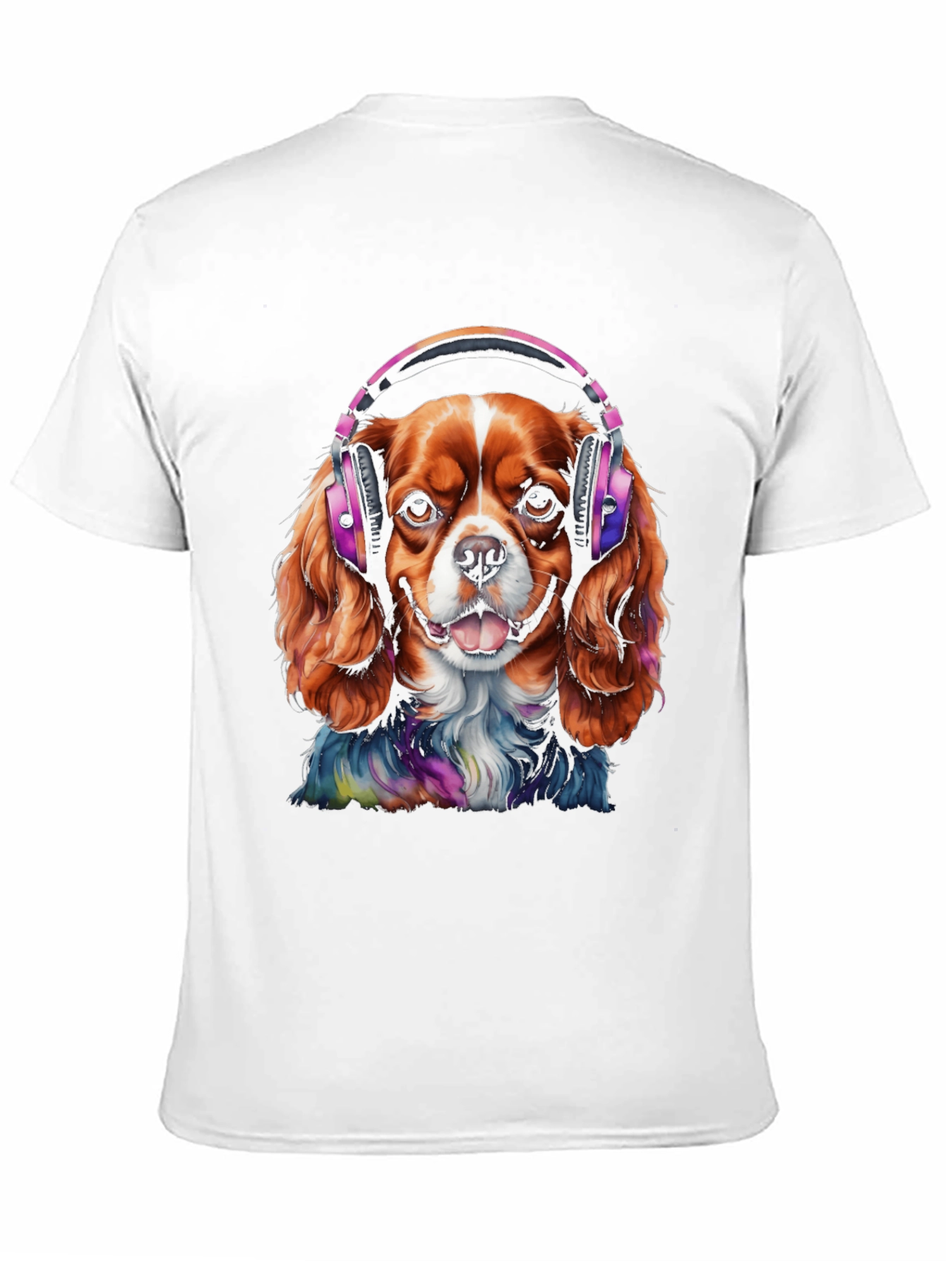 Dog with Headphones Graphic T-Shirt