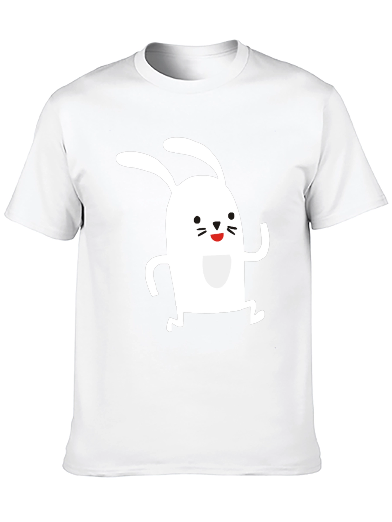 Cute Rabbit Graphic T-Shirt - Black Cotton Tee