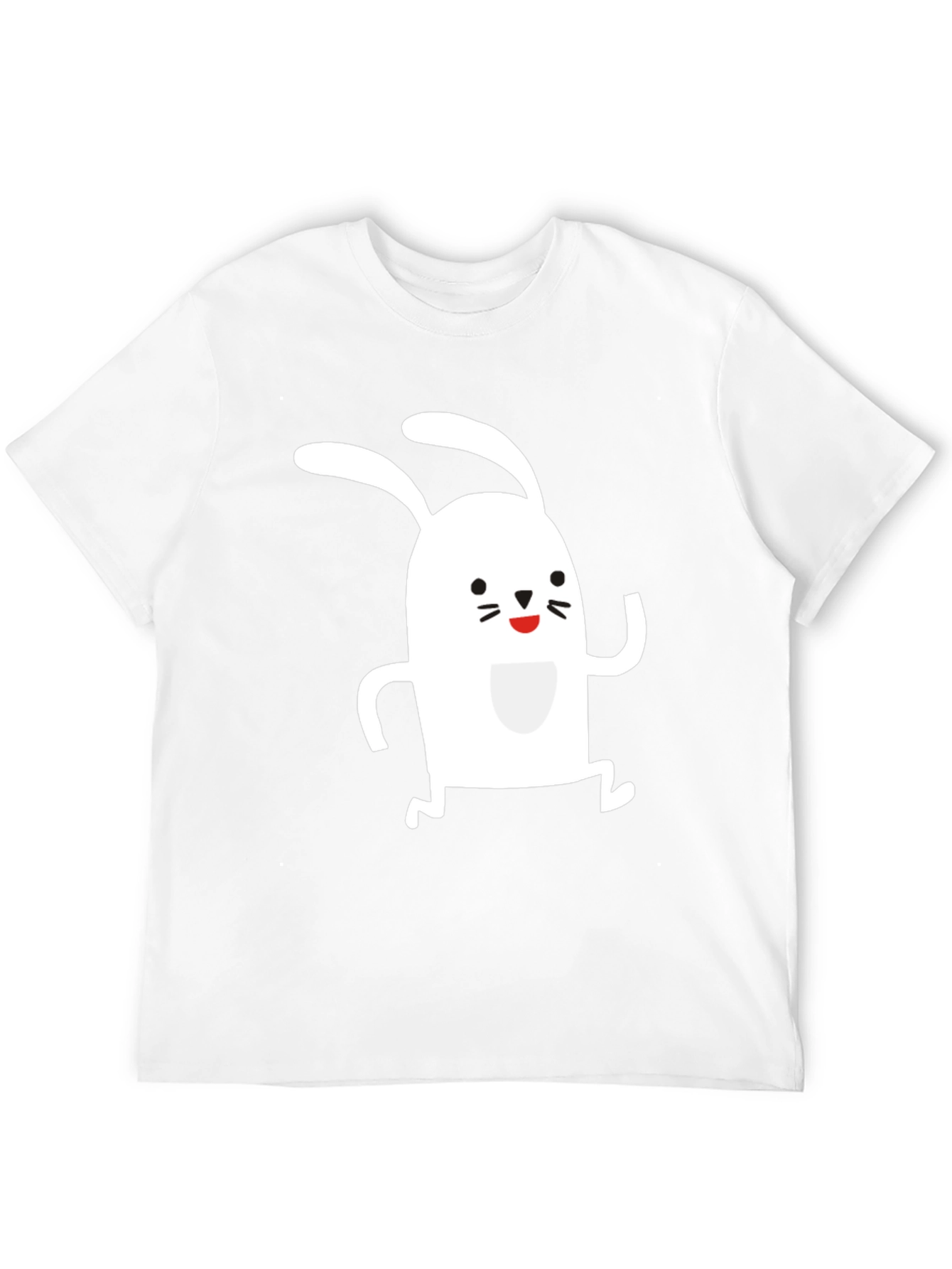 Cute Rabbit Graphic T-Shirt - Black Cotton Tee