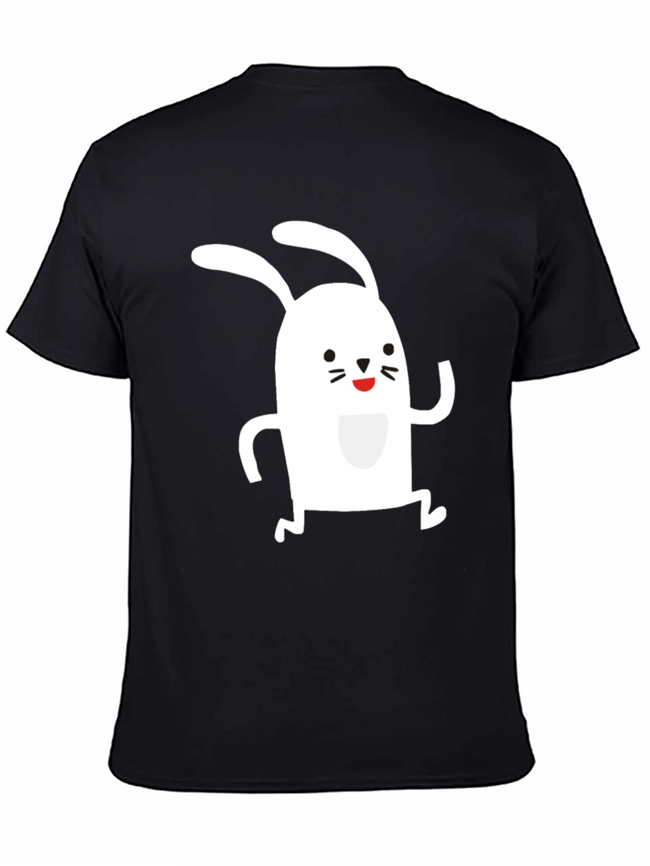 Cute Rabbit Graphic T-Shirt - Black Cotton Tee