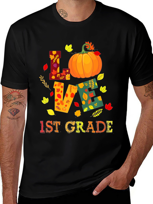 Fall 1st Grade Teacher Love Pumpkin T-Shirt