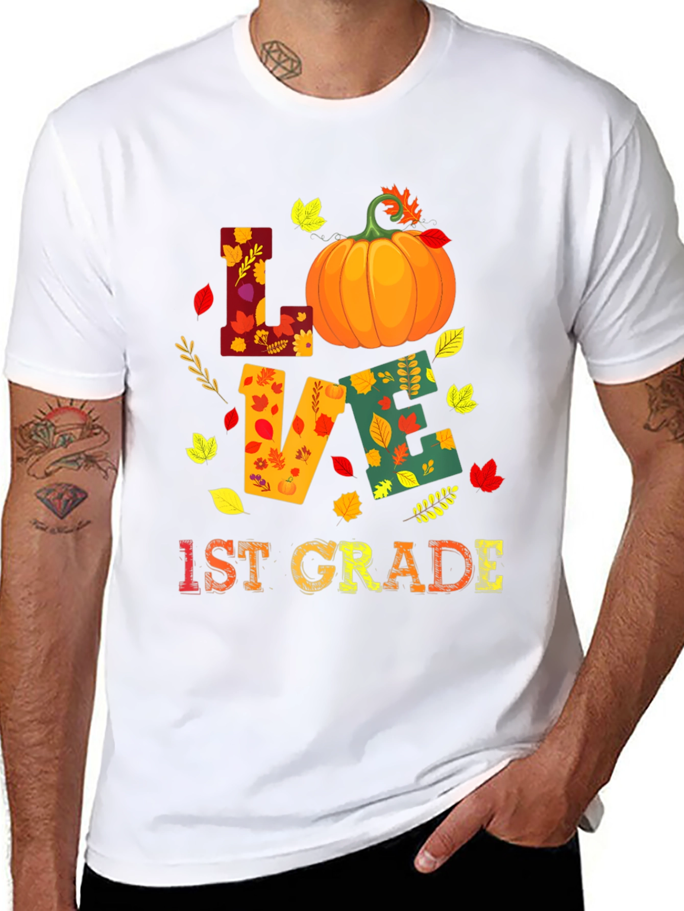 Fall 1st Grade Teacher Love Pumpkin T-Shirt