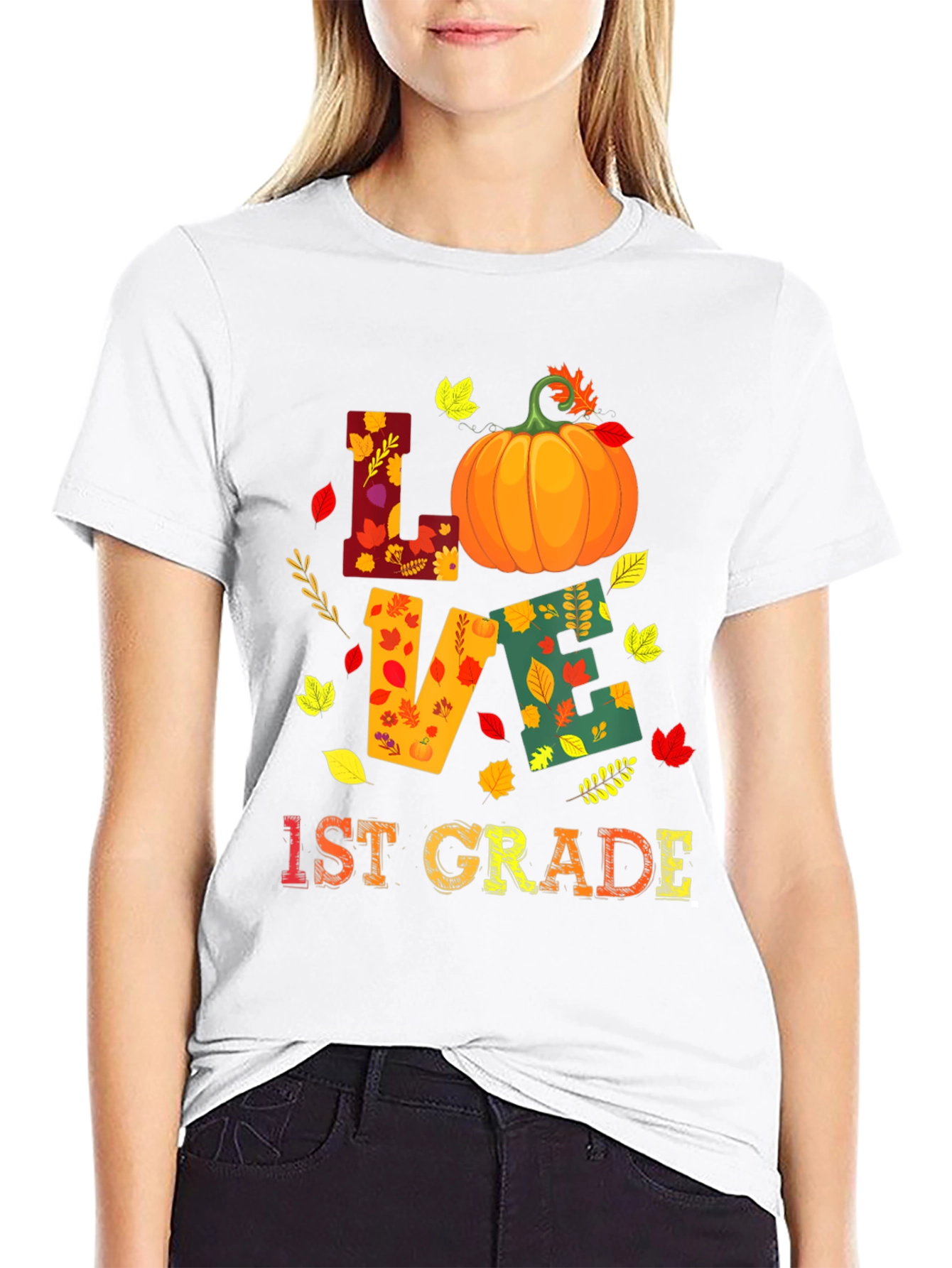 Fall 1st Grade Teacher Love Pumpkin T-Shirt