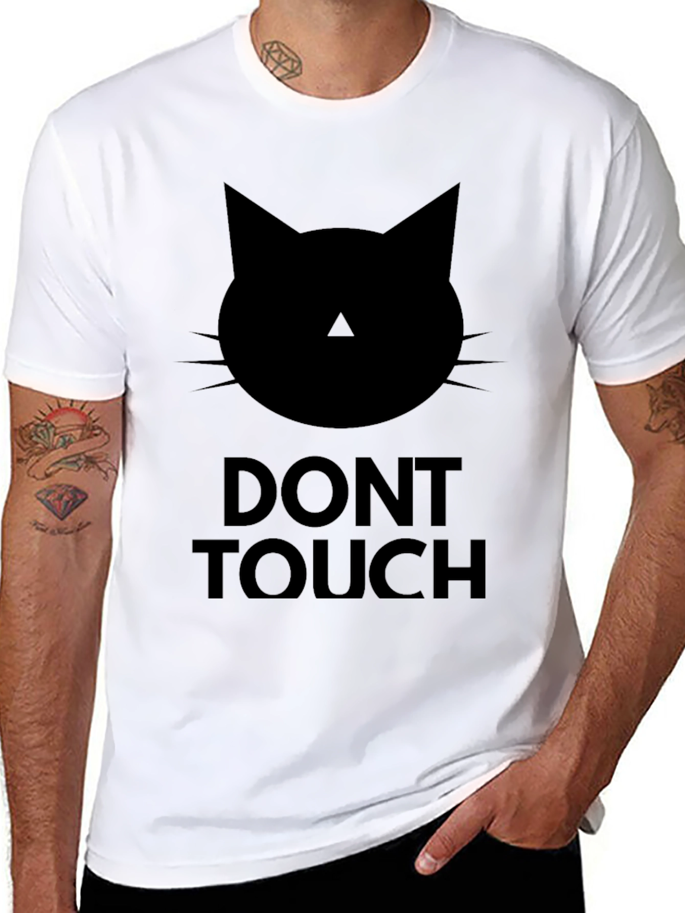Dont Touch Black Cat Graphic Tee - Mens