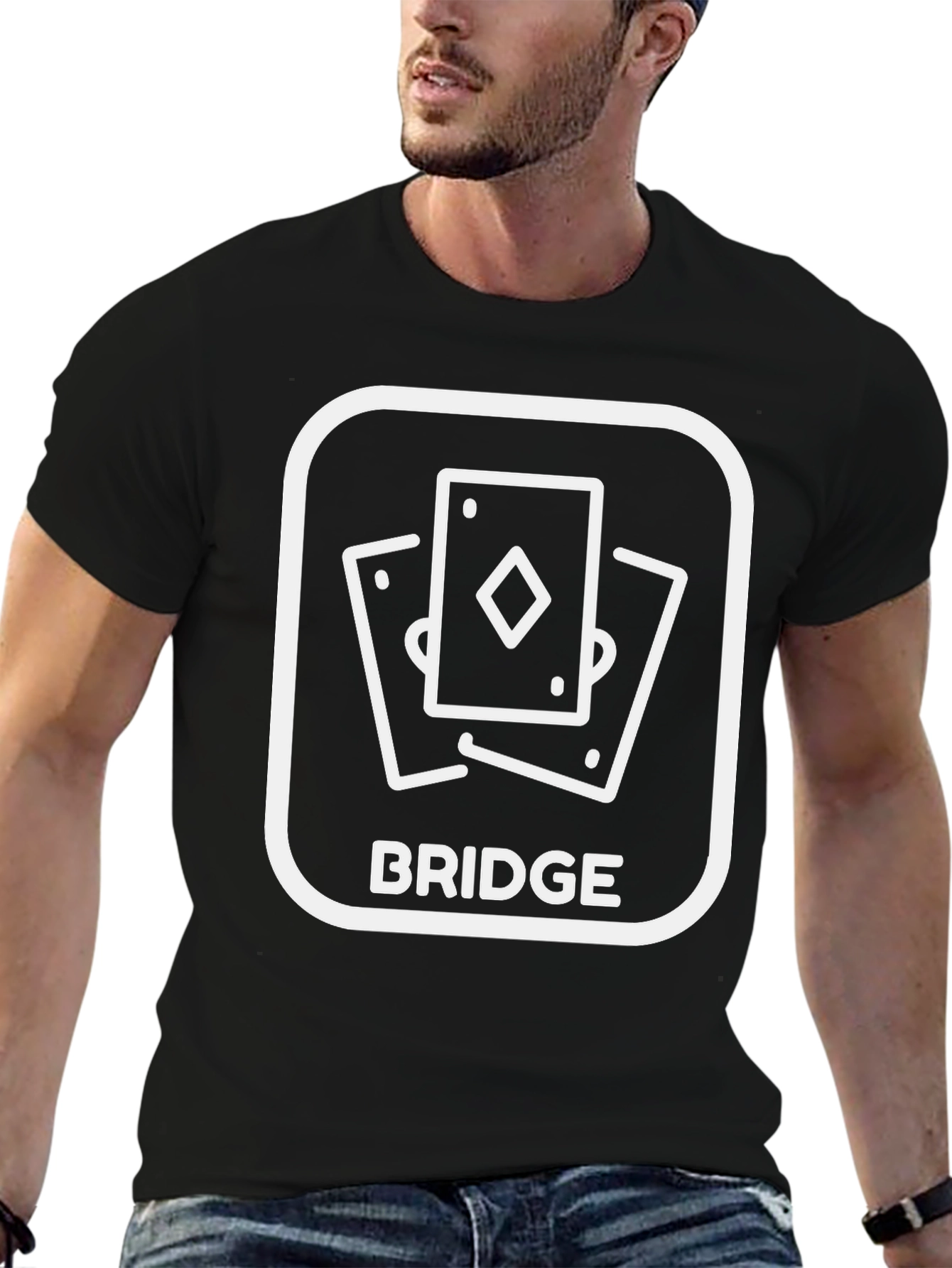 Bridge Card Game T-Shirt - Black