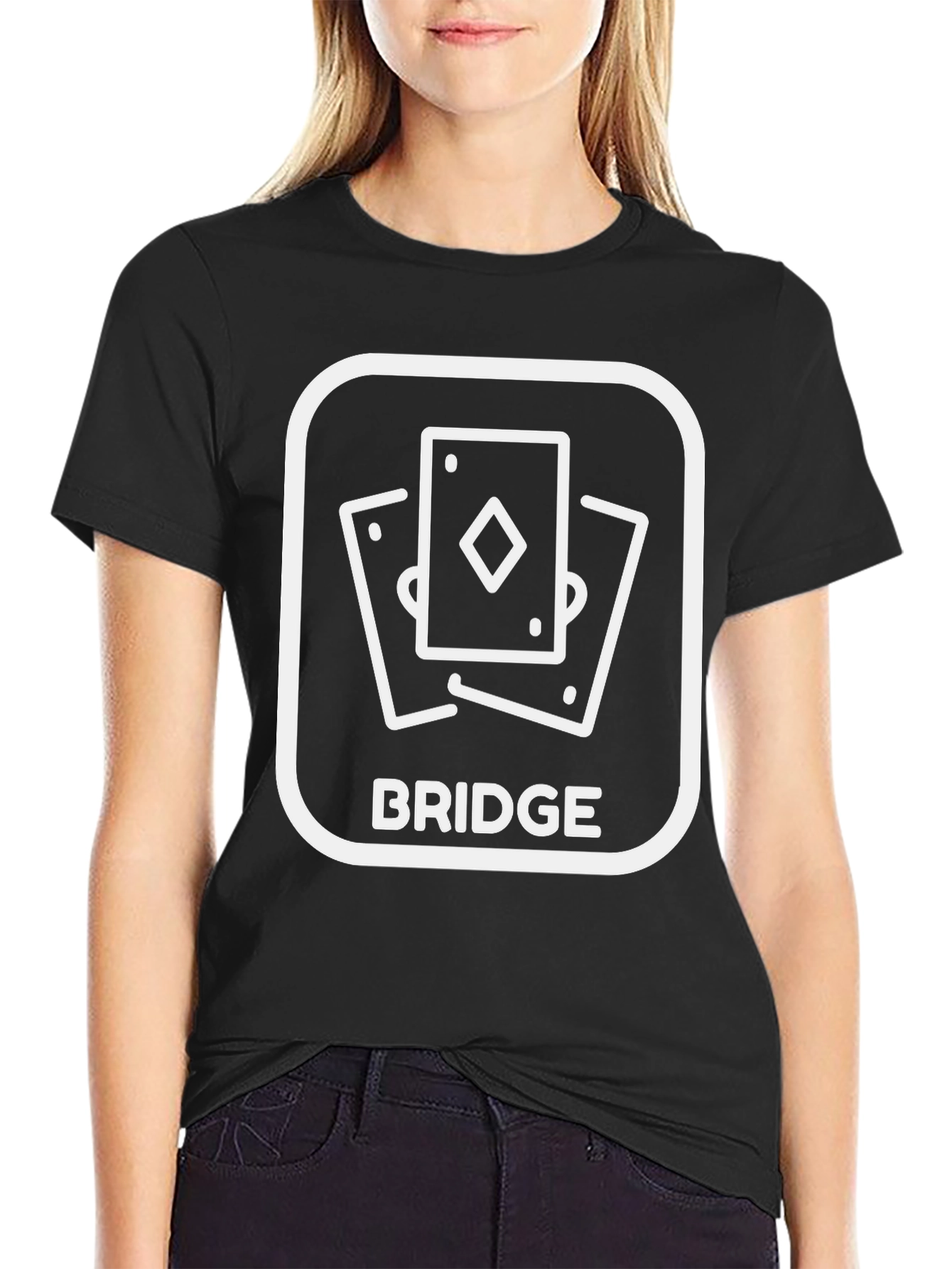 Bridge Card Game T-Shirt - Black