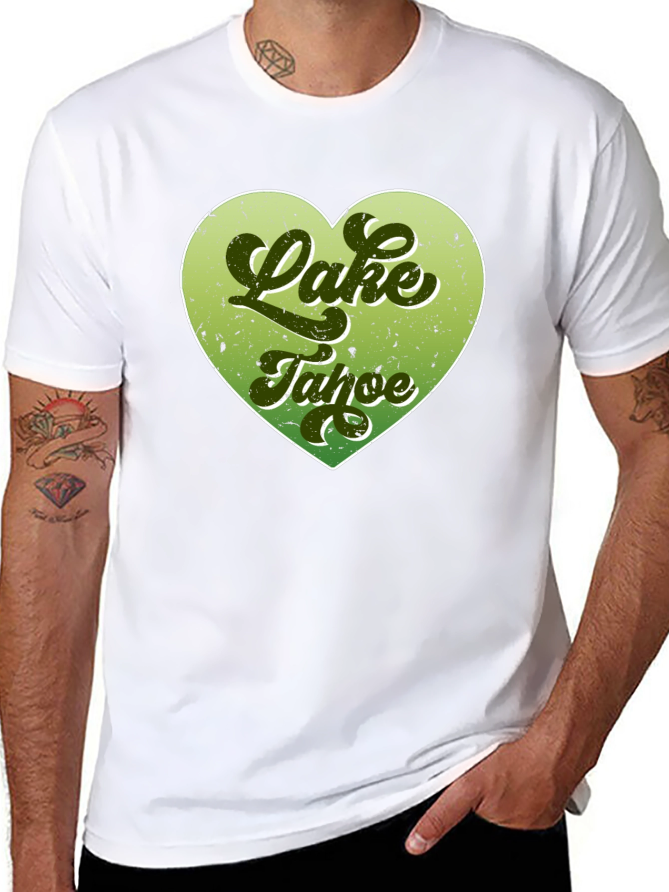 Lake Tahoe Heart Graphic Tee - Black