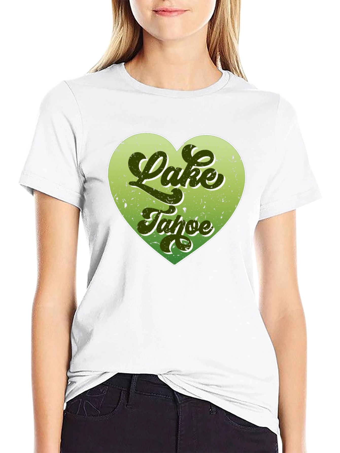 Lake Tahoe Heart Graphic Tee - Black