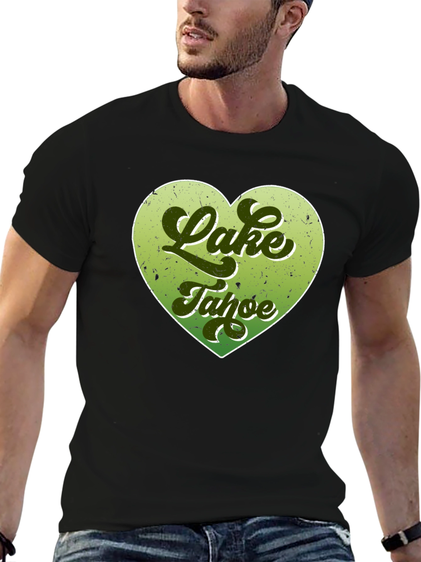 Lake Tahoe Heart Graphic Tee - Black