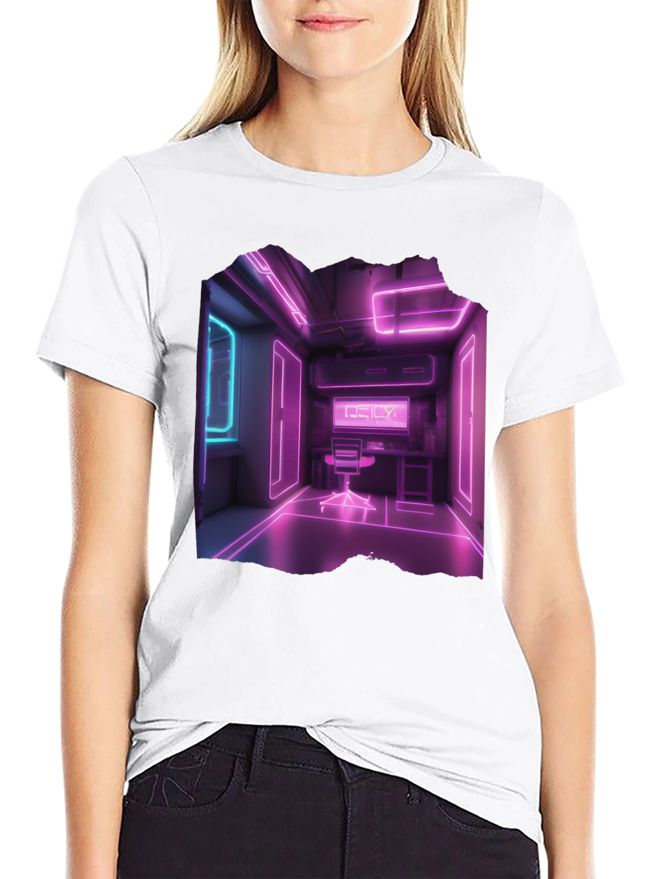 Neon Room Graphic Black T-Shirt