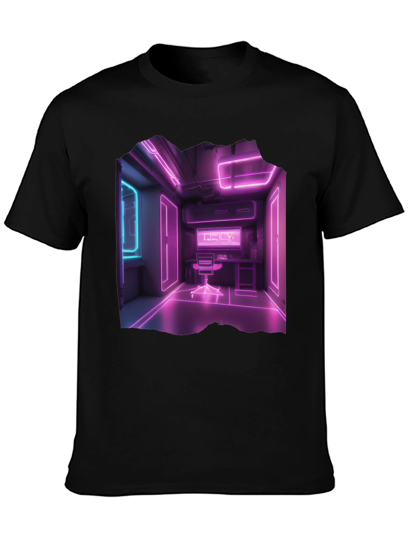 Neon Room Graphic Black T-Shirt