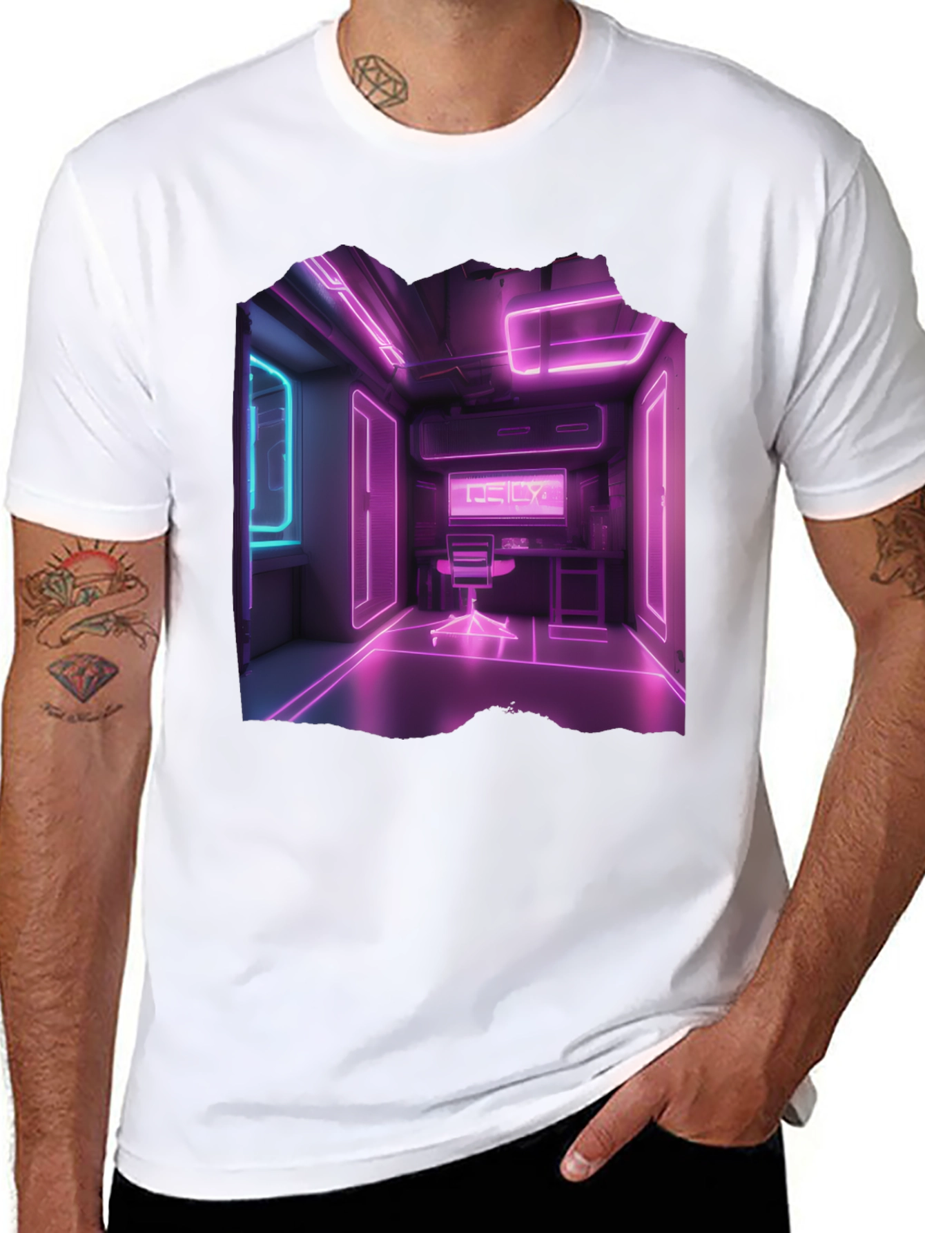 Neon Room Graphic Black T-Shirt