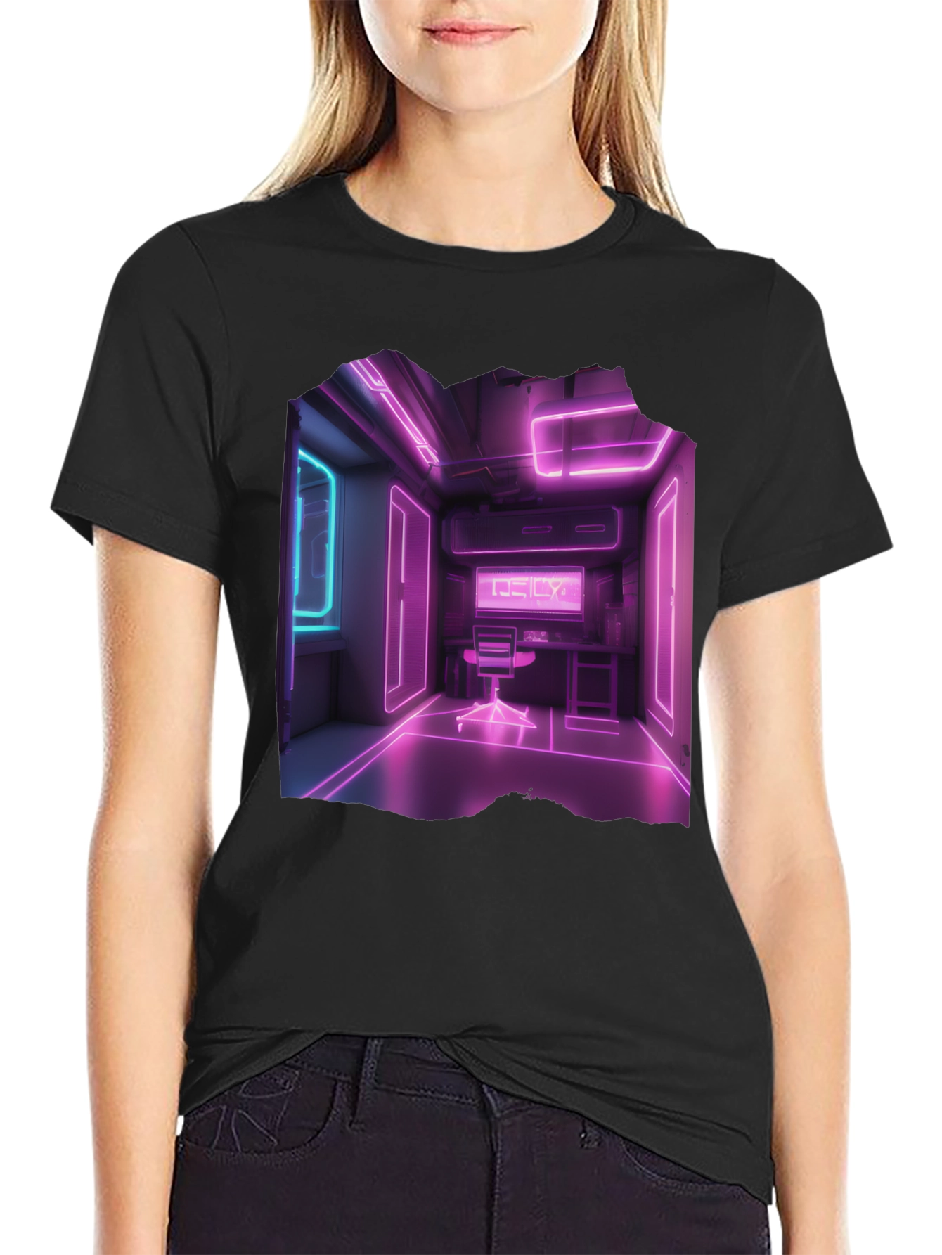 Neon Room Graphic Black T-Shirt
