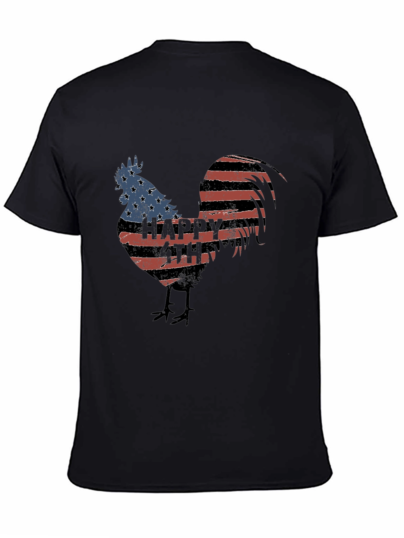 USA Flag Rooster Graphic T-Shirt