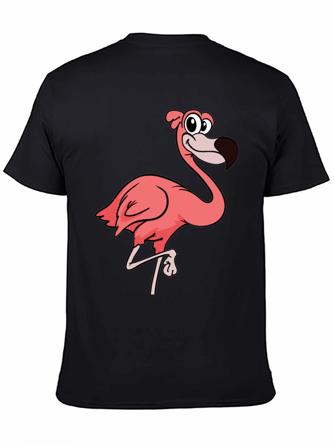 Funky Flamingo Graphic Black T-Shirt