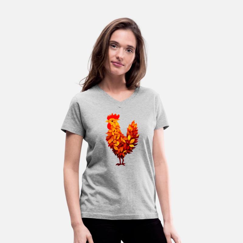 Chicken made of colorful leaves autumn autumnal