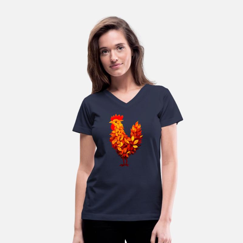 Chicken made of colorful leaves autumn autumnal