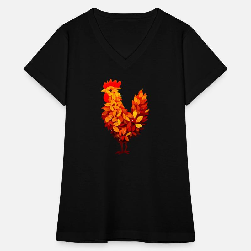 Chicken made of colorful leaves autumn autumnal
