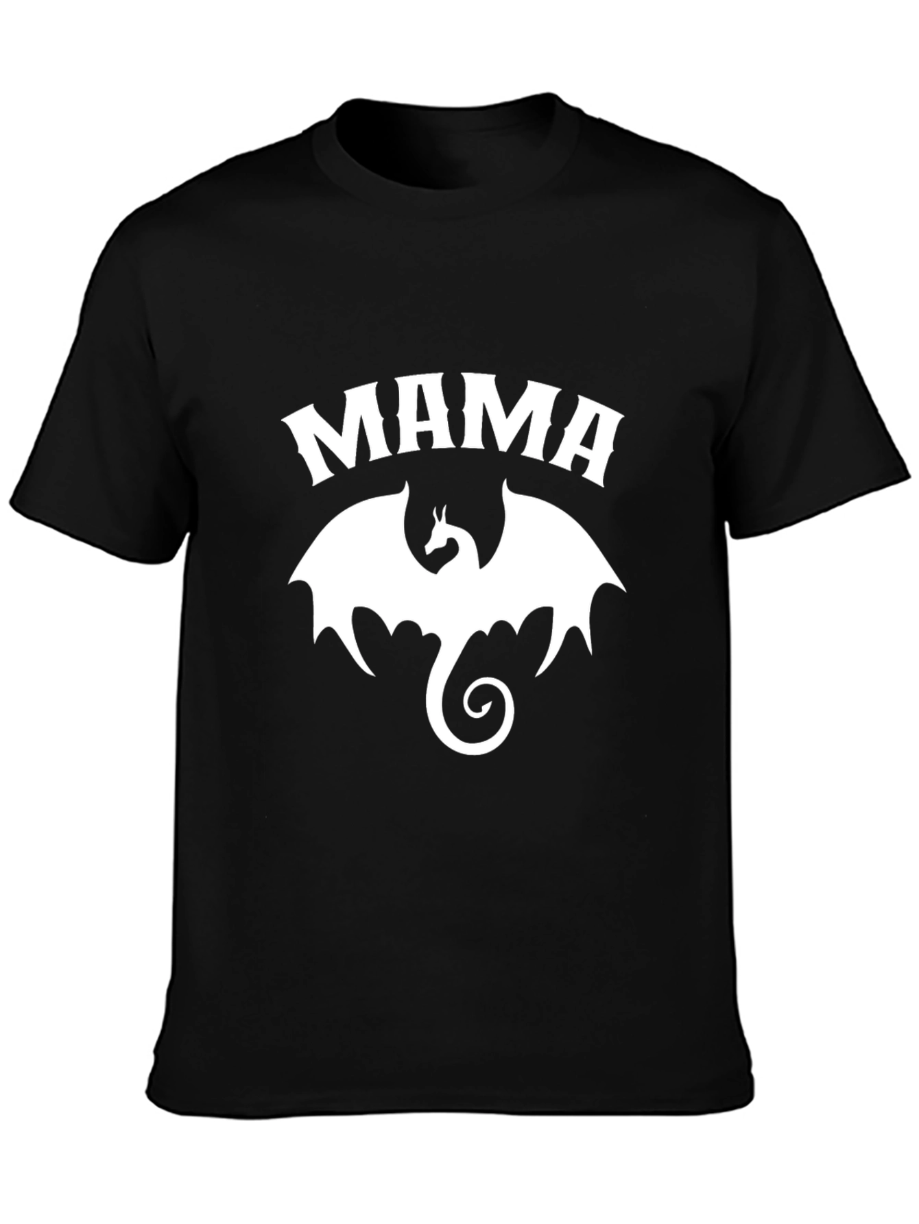 Mama Dragon Graphic Tee - Black Cotton T-Shirt