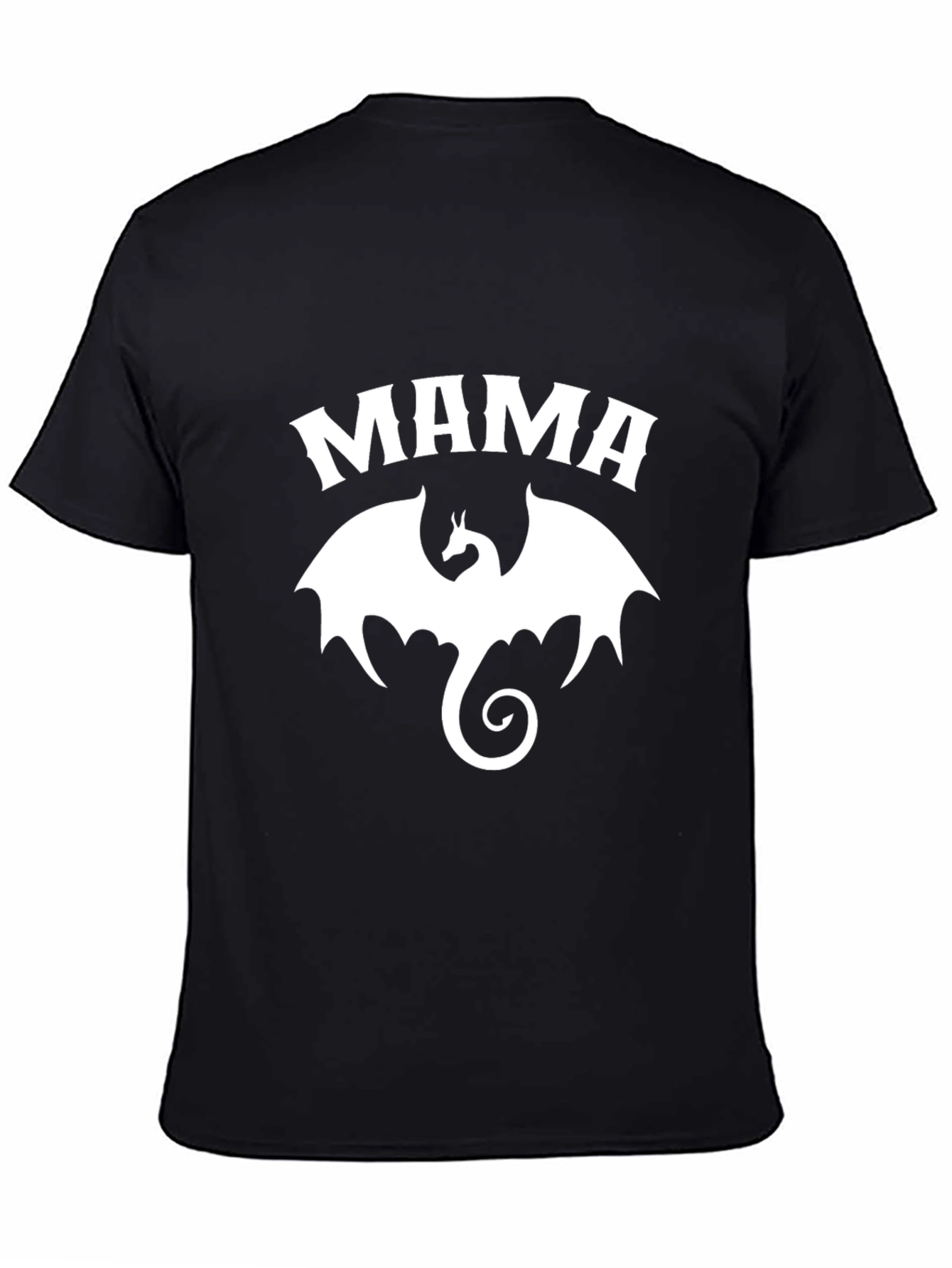 Mama Dragon Graphic Tee - Black Cotton T-Shirt