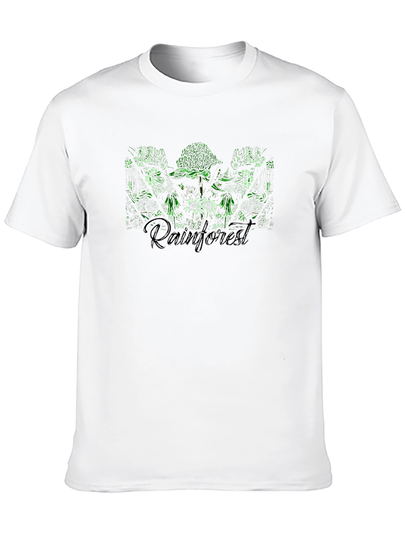 Rainforest Graphic Print Black T-Shirt