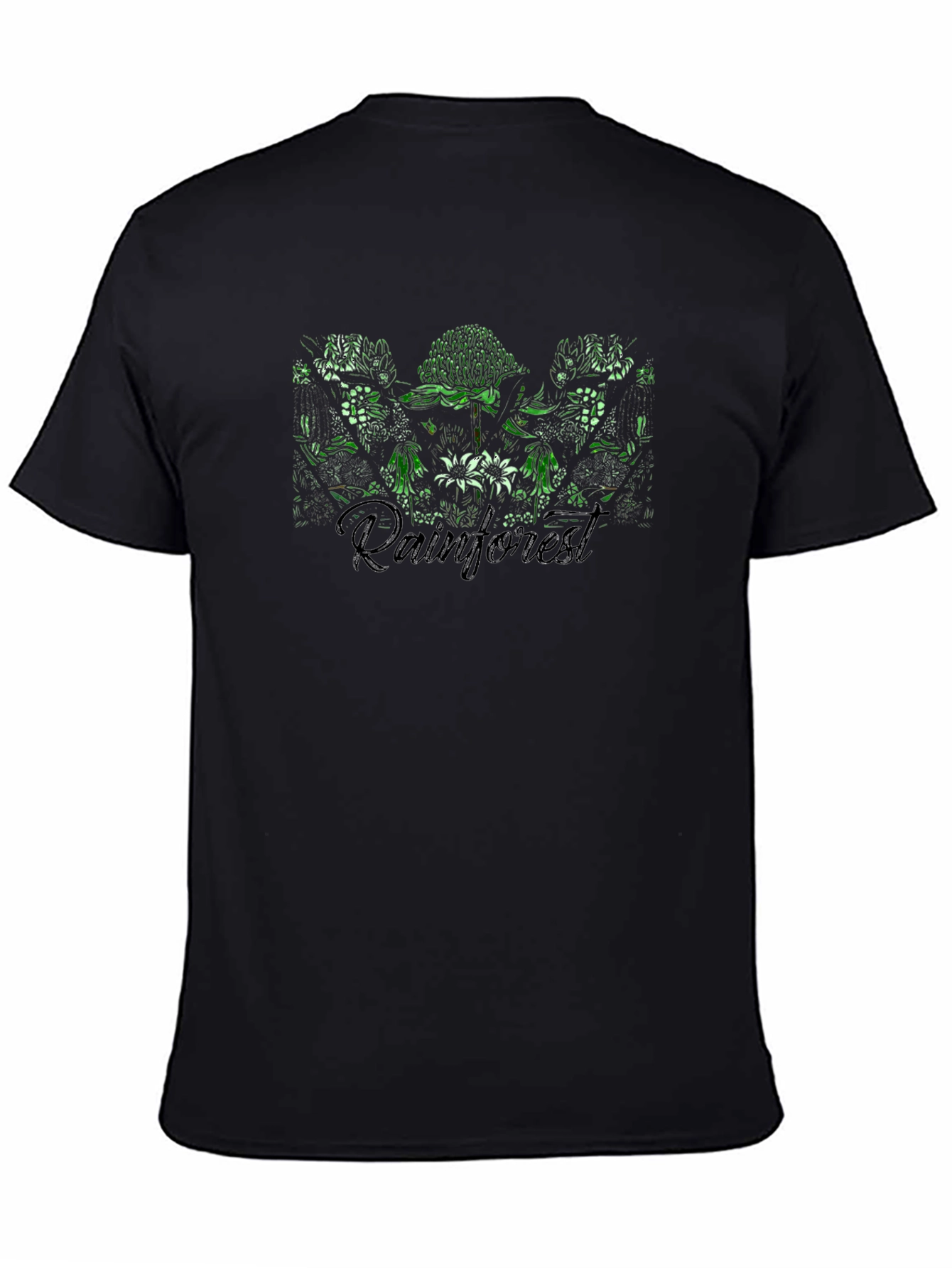 Rainforest Graphic Print Black T-Shirt
