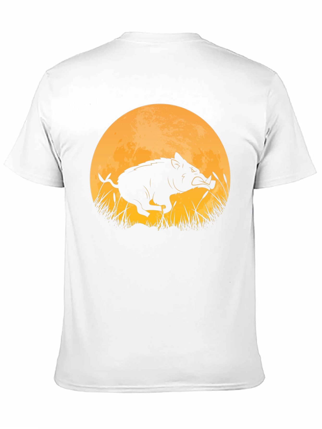 Boar Silhouette Moon Graphic T-Shirt