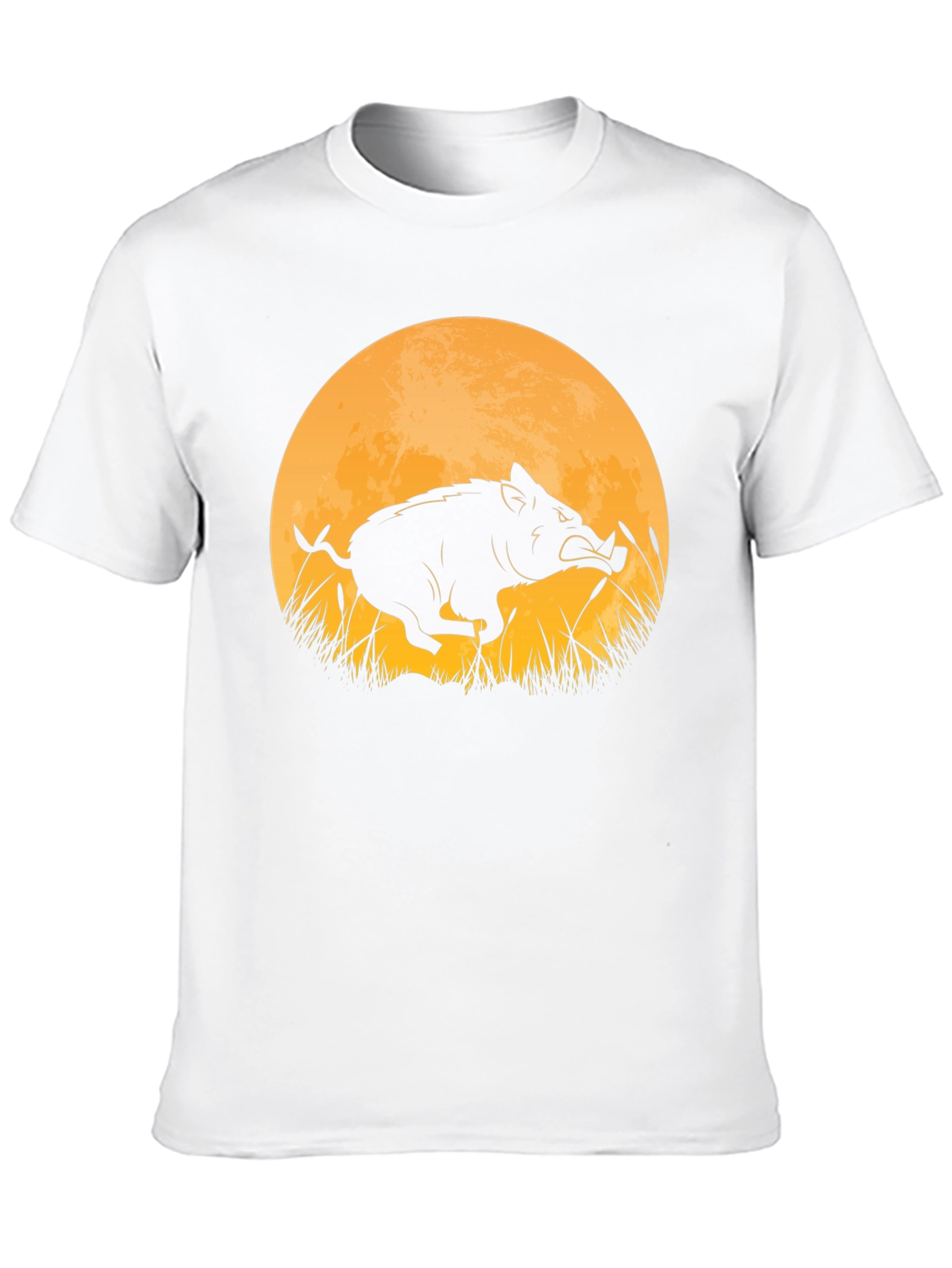 Boar Silhouette Moon Graphic T-Shirt