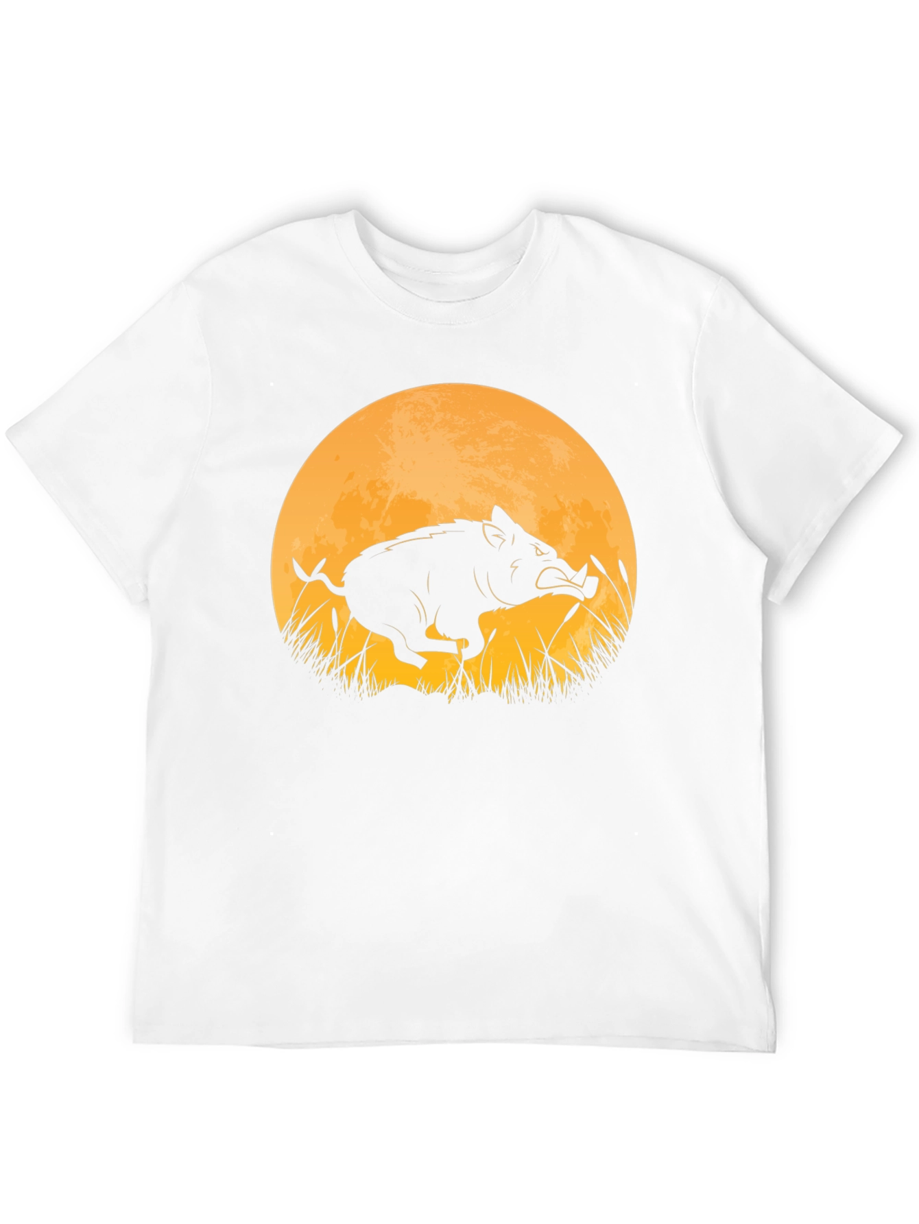 Boar Silhouette Moon Graphic T-Shirt