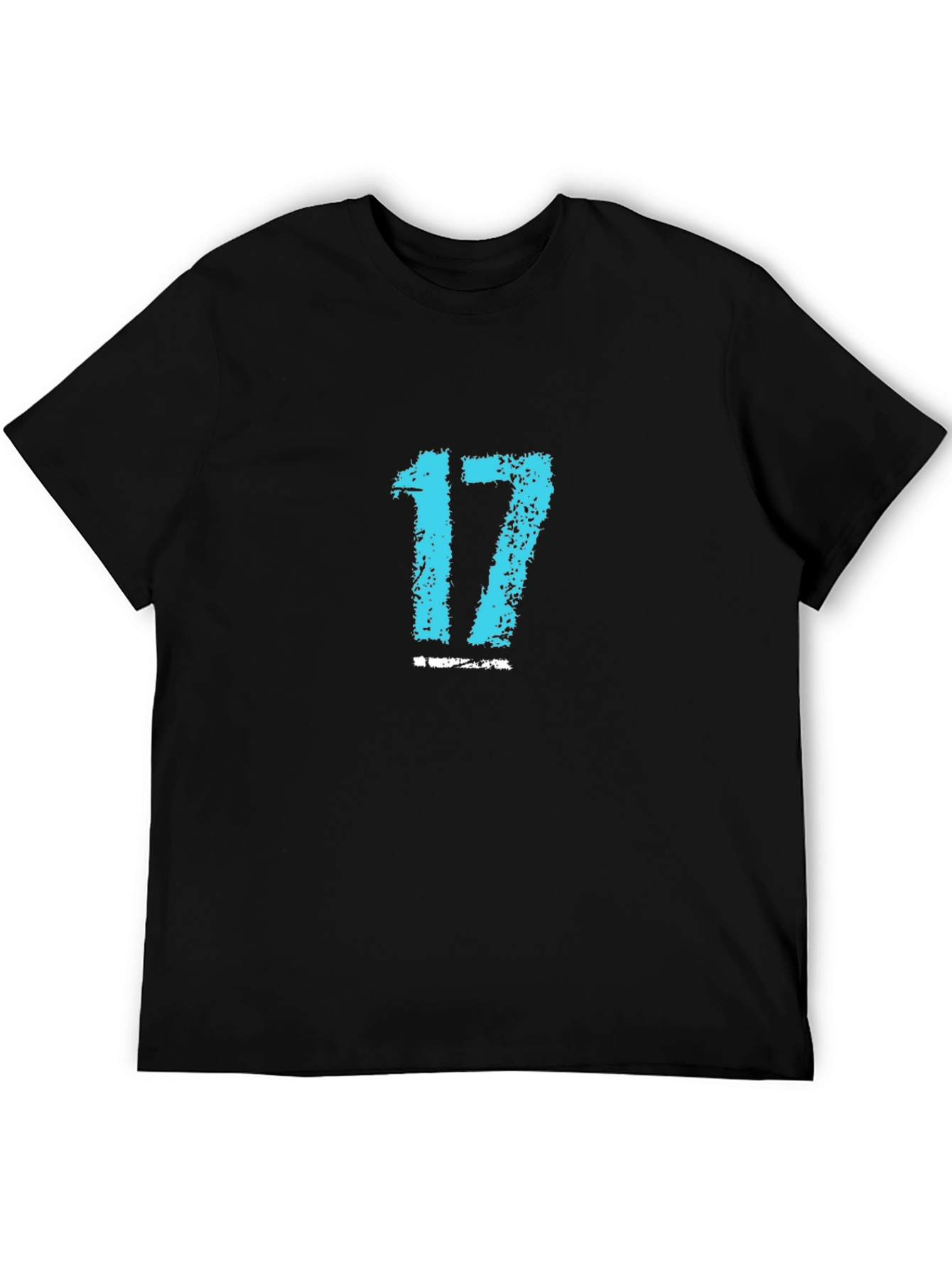 Mens Black Tee with Blue Number 17 Graphic