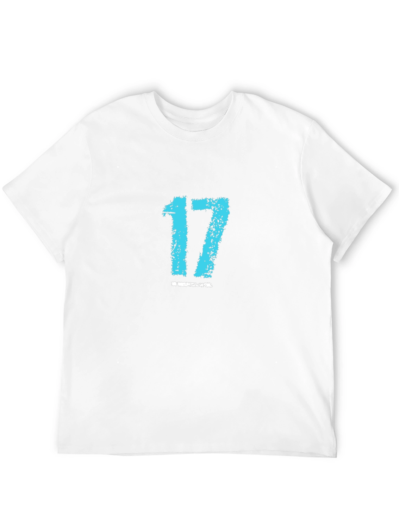 Mens Black Tee with Blue Number 17 Graphic