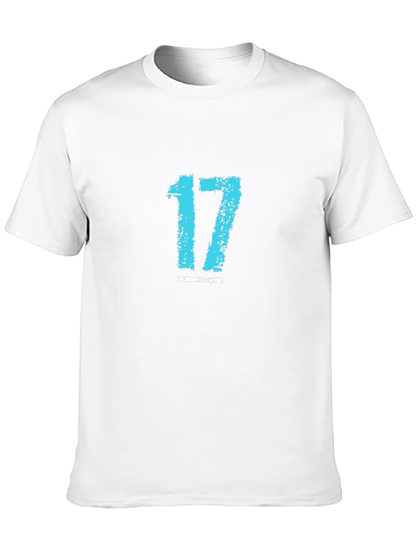 Mens Black Tee with Blue Number 17 Graphic