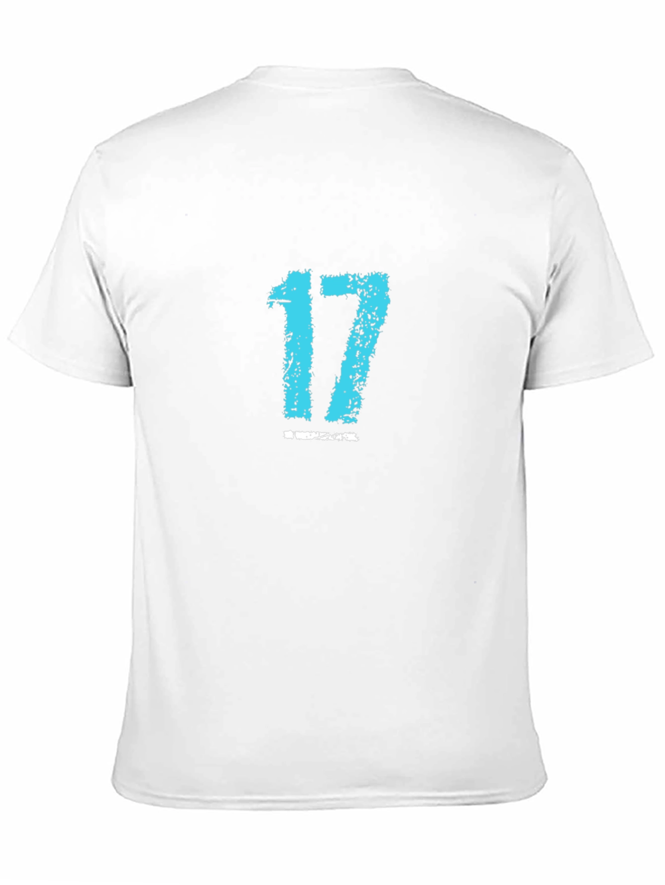Mens Black Tee with Blue Number 17 Graphic