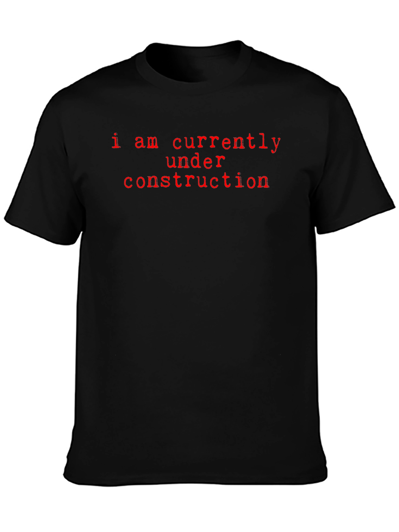 Under Construction Graphic Tee - Black Crew Neck