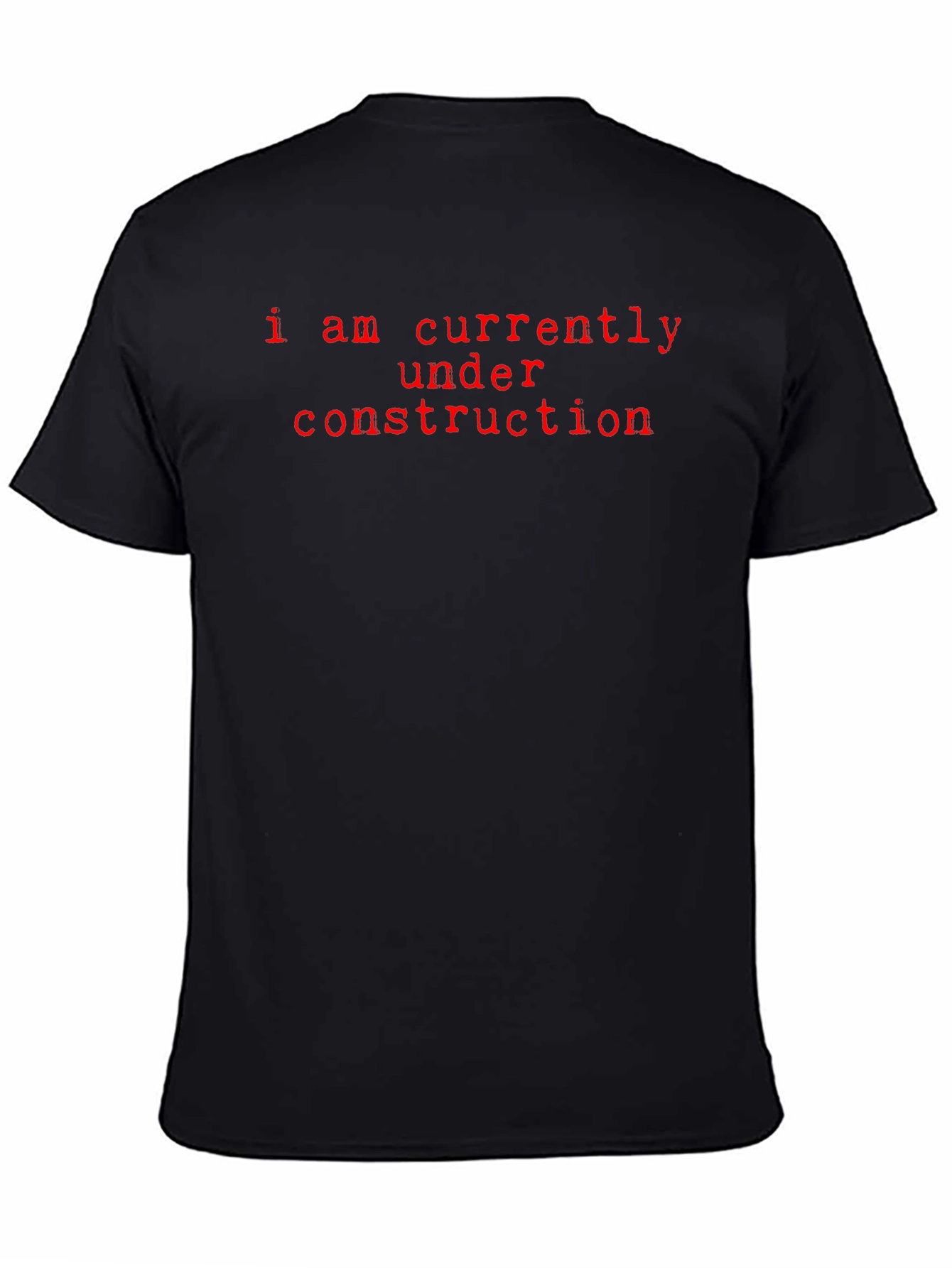 Under Construction Graphic Tee - Black Crew Neck