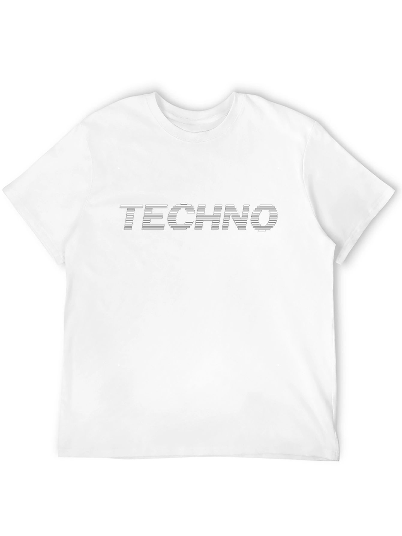 Mens Black Techno Graphic Print T-Shirt