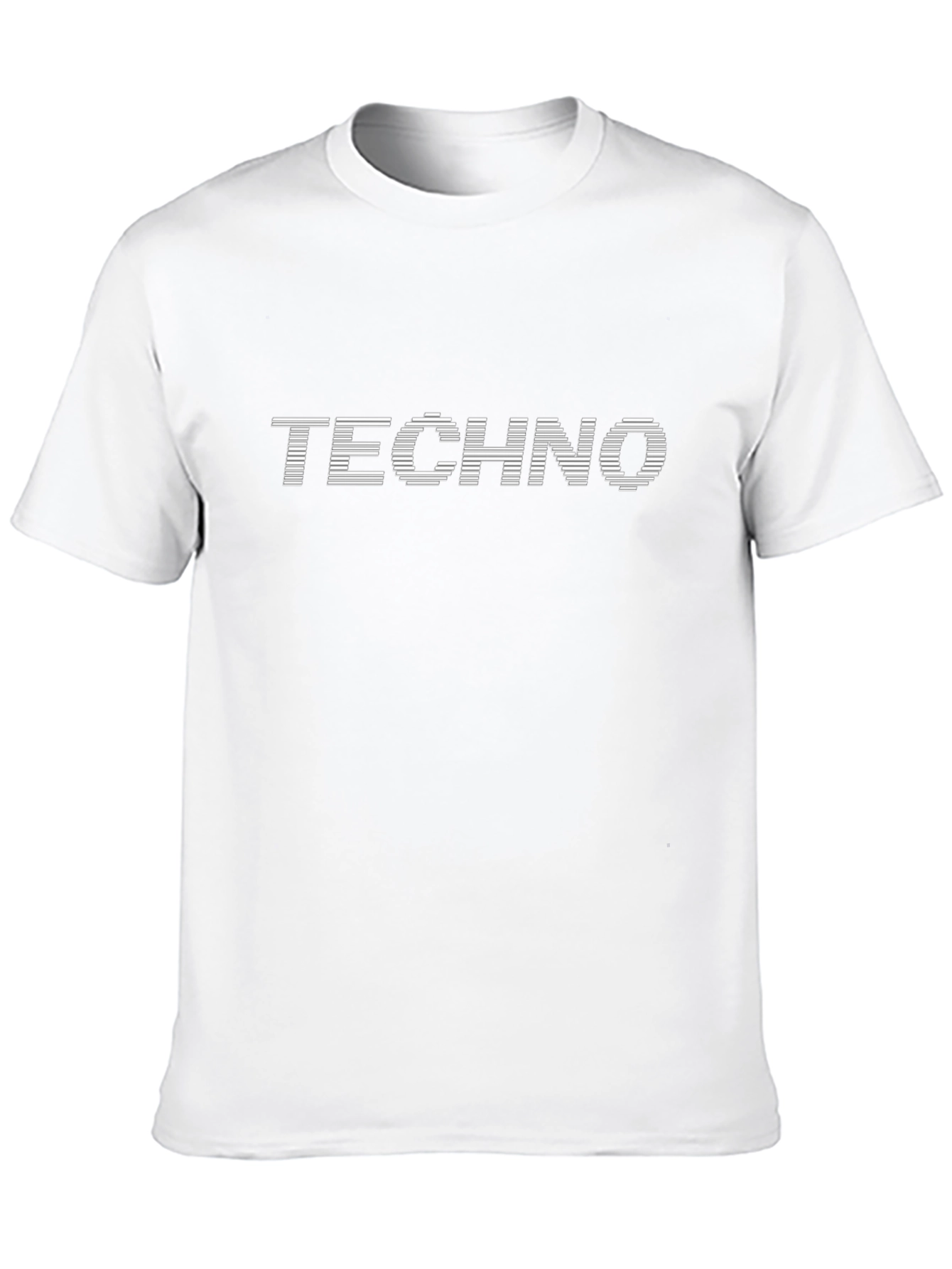 Mens Black Techno Graphic Print T-Shirt