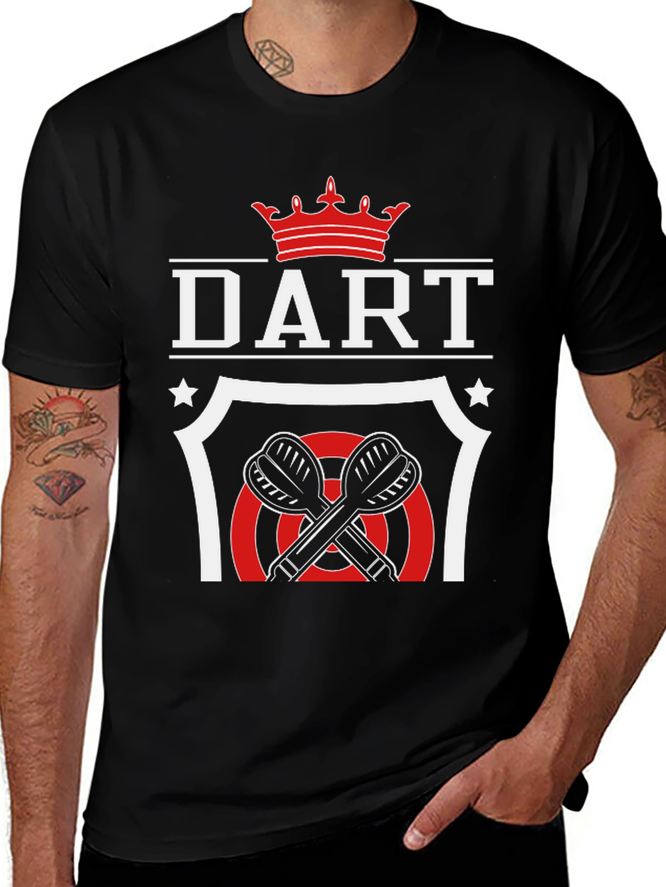 DART Crown Graphic T-Shirt - Black