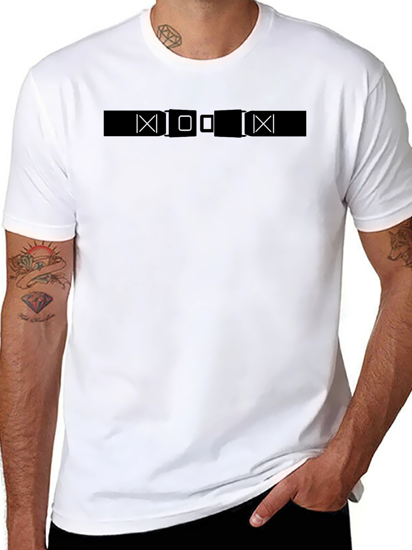 Mens Black Graphic T-Shirt - Bold Design