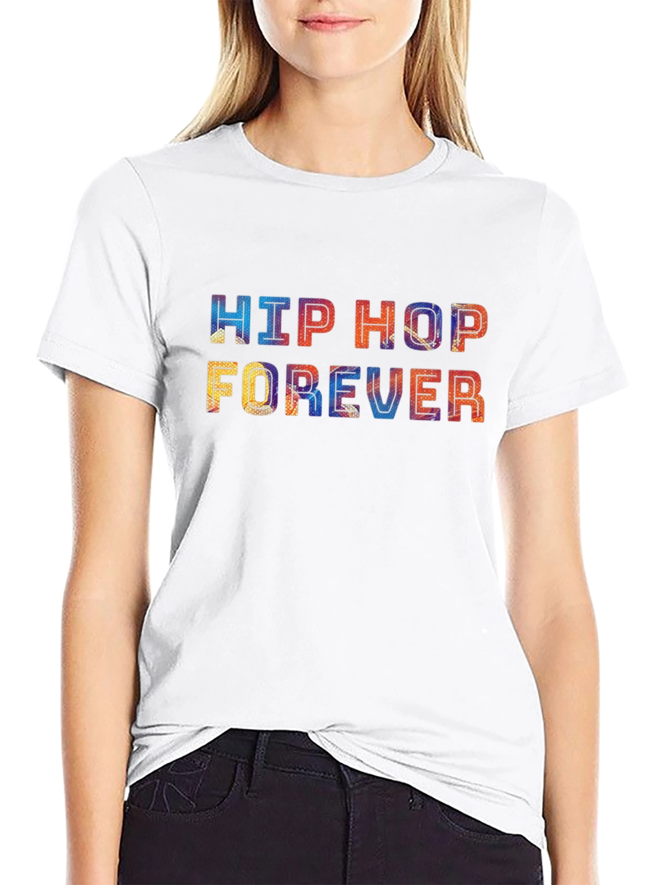 Hip Hop Forever Graphic Print T-Shirt