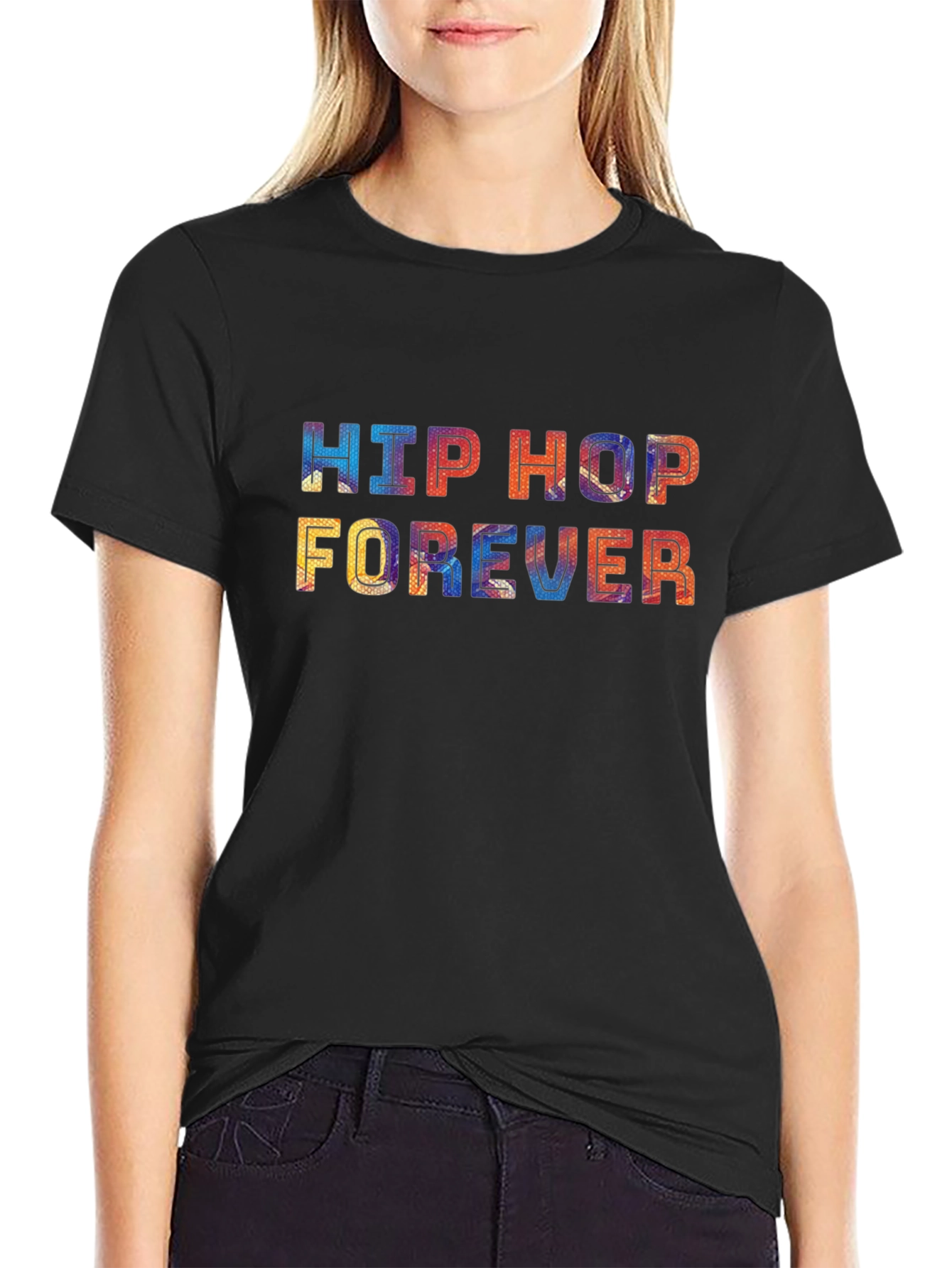 Hip Hop Forever Graphic Print T-Shirt