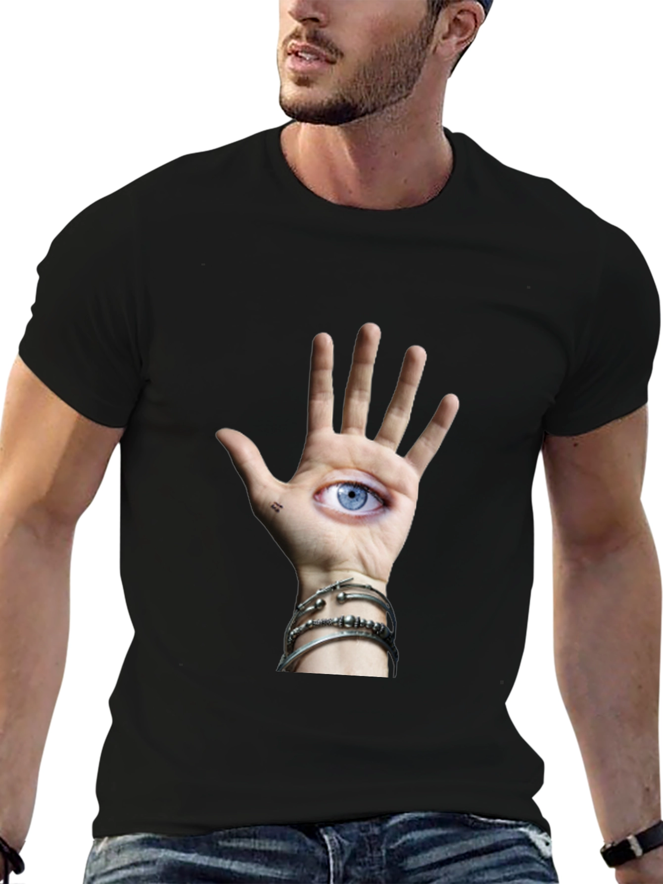 Eye Hand Graphic Tee - Unique Statement Shirt