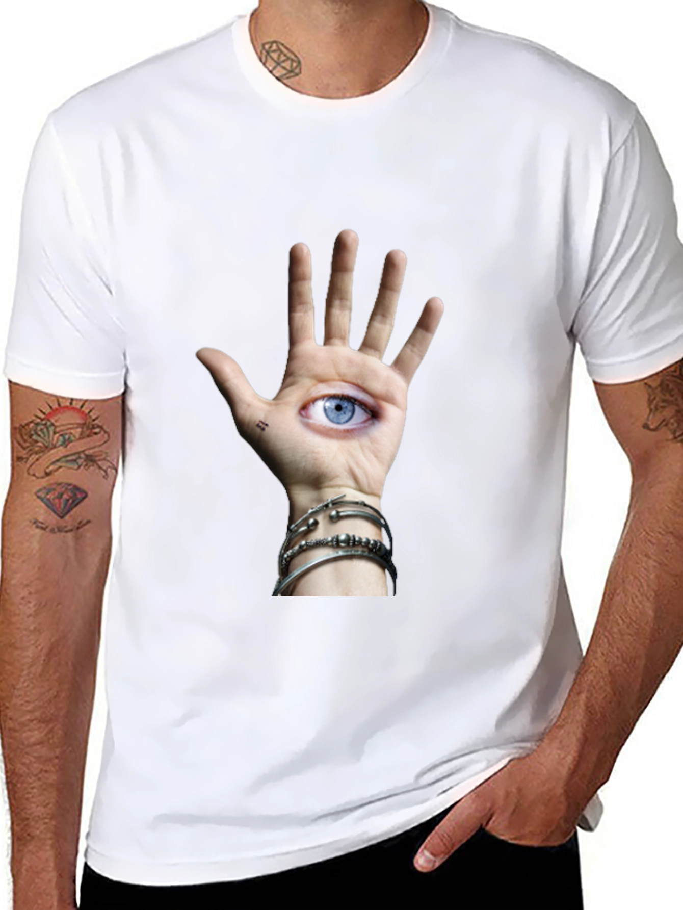 Eye Hand Graphic Tee - Unique Statement Shirt