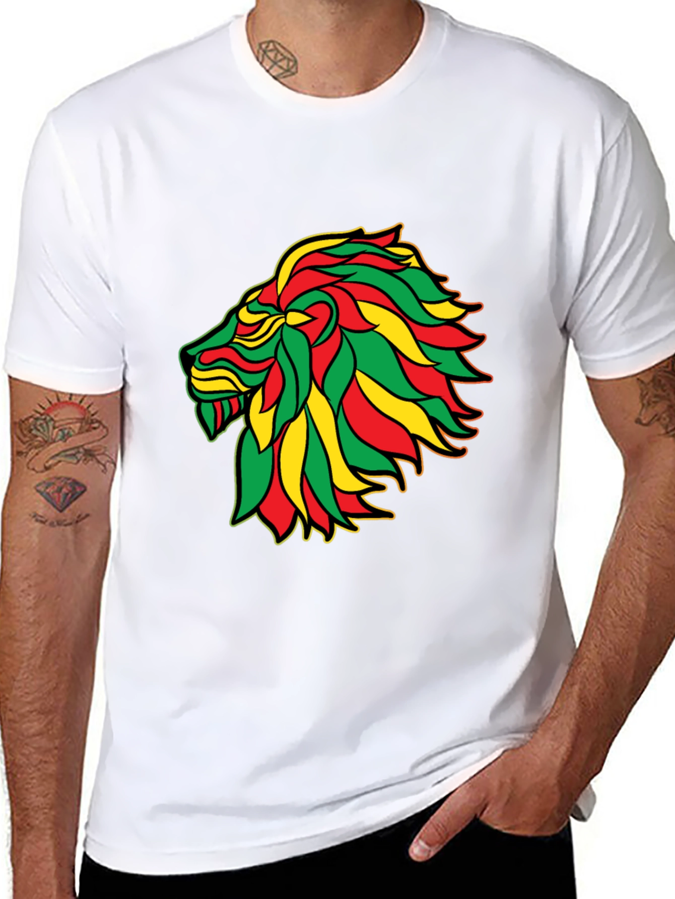 Rasta Lion Black T-Shirt - Reggae Inspired Graphic Tee