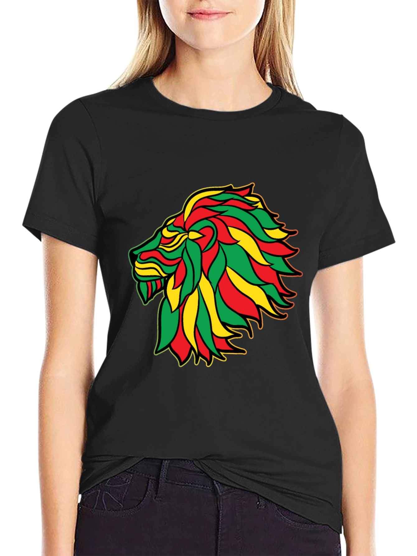 Rasta Lion Black T-Shirt - Reggae Inspired Graphic Tee