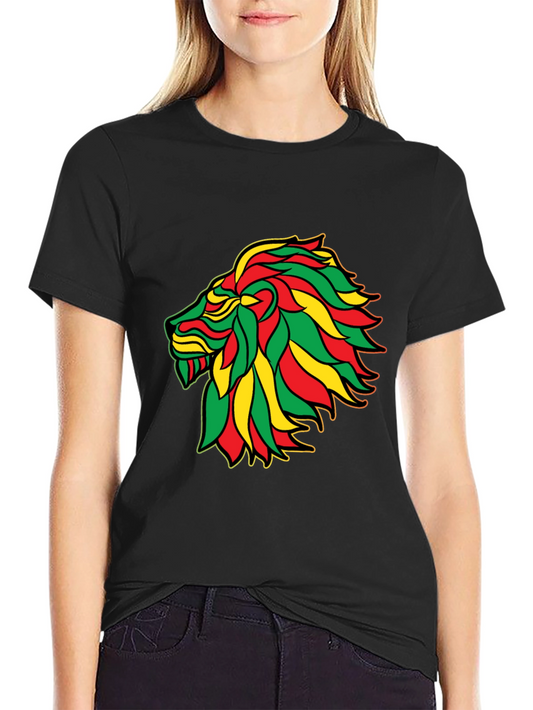 Rasta Lion Black T-Shirt - Reggae Inspired Graphic Tee